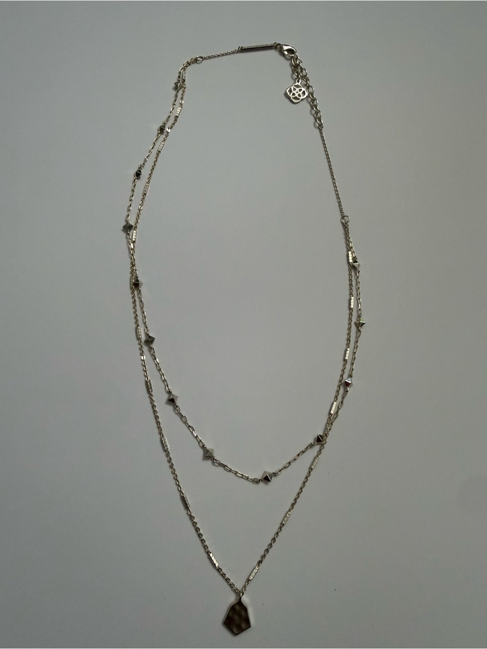 Kendra Scott Clove Multi Strand Necklace Bright Silver Retired